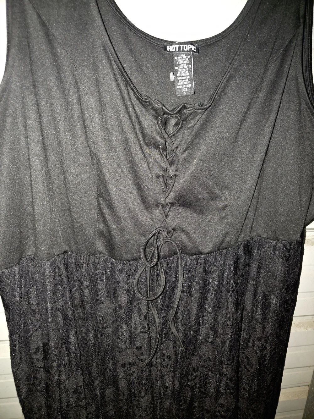 💀 5x Plus Size Black Lace Long Maxi Dress Skull Print lace Gothic - Picture 7 of 10